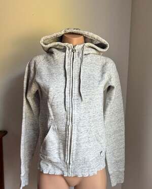 TNA Aritzia Cozy Fleece Perfect Zip-Up Hoodie Heathered Grey Size Small